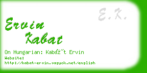ervin kabat business card